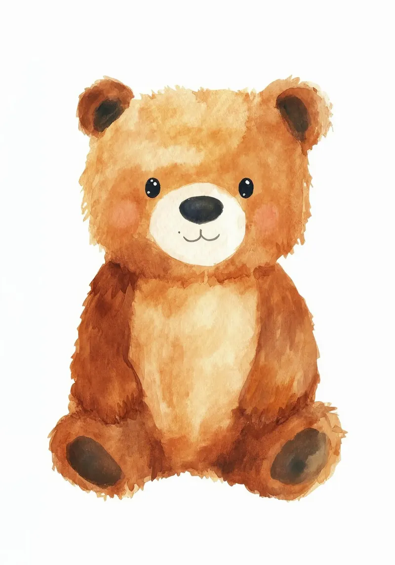 Teddybär Plüschtier süßes Gesicht weiche Textur Poster mit Kunststoffrahmen von Thomas Weber