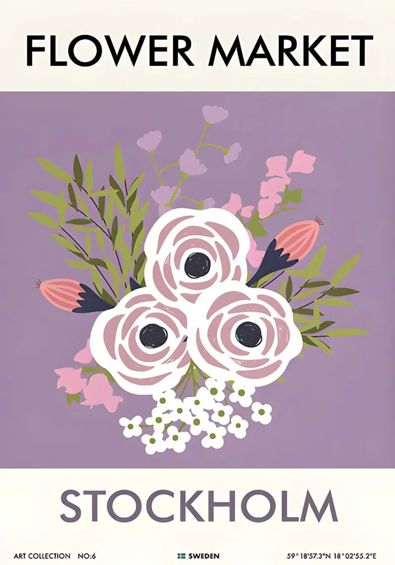 Stoccolma poster con telaio in plastica da Amber Hughes