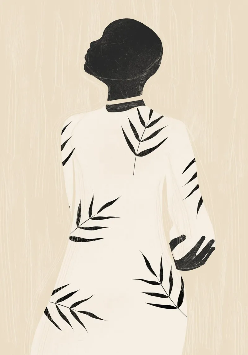 Ragazza tropicale astratta minimalista 5 poster con telaio in plastica da ThingDesign