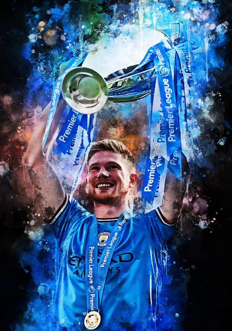 Kevin De Bruyne poster con telaio in alluminio da MasterInkArt