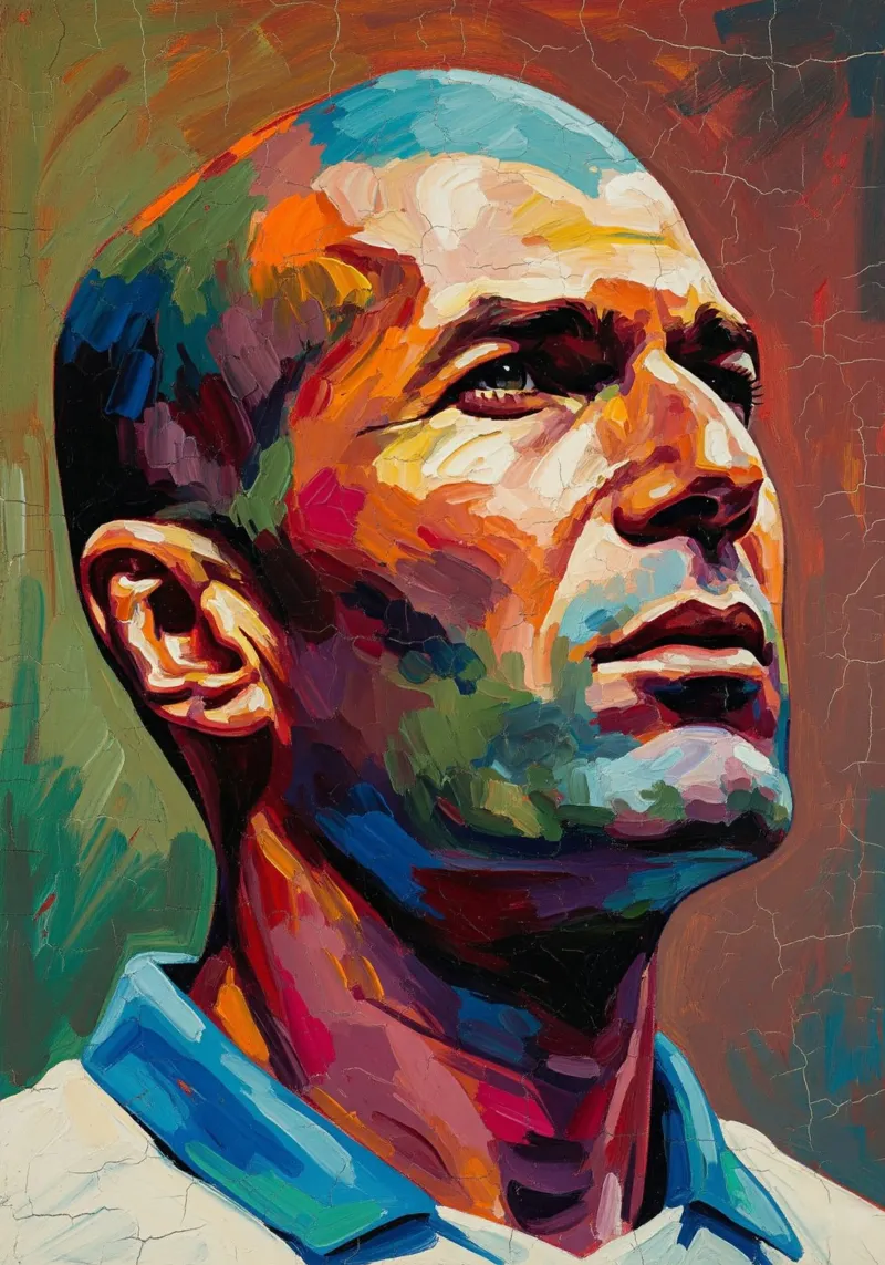 Quadro d'arte astratta di Zinedine Zidane poster con telaio in alluminio da Lembayung art