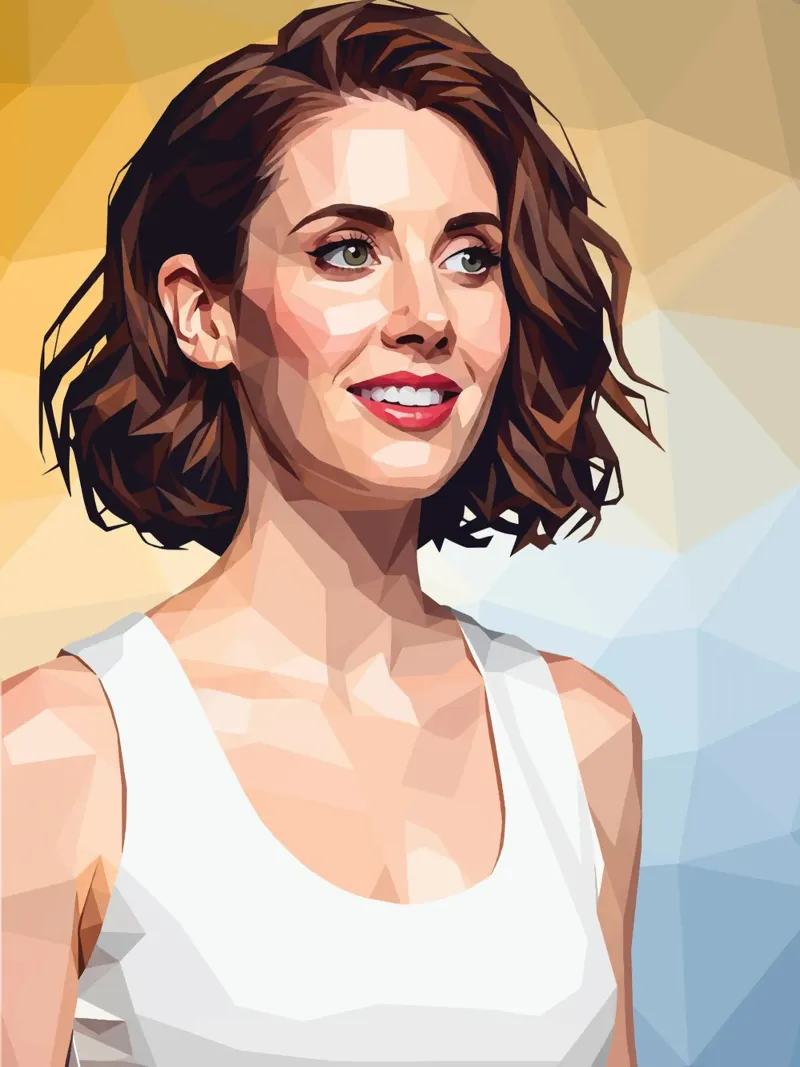Alison Brie Low poly poster con telaio in plastica da Low Profile