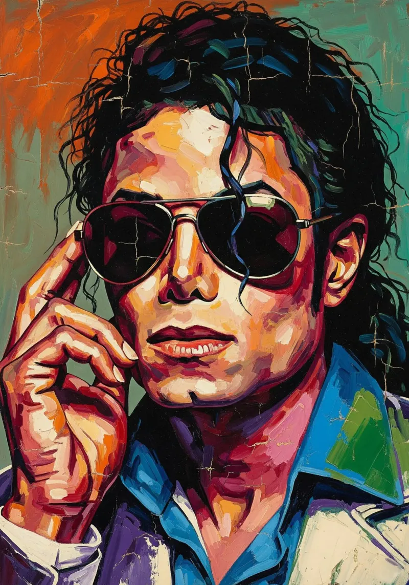 Michael Jackson abstracte kunst canvas met Baklijst van Lembayung art