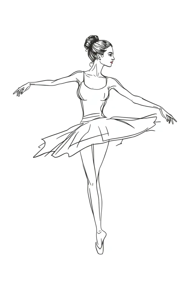Ballerina in Arabesque Line Drawing poster by DesignDoodle