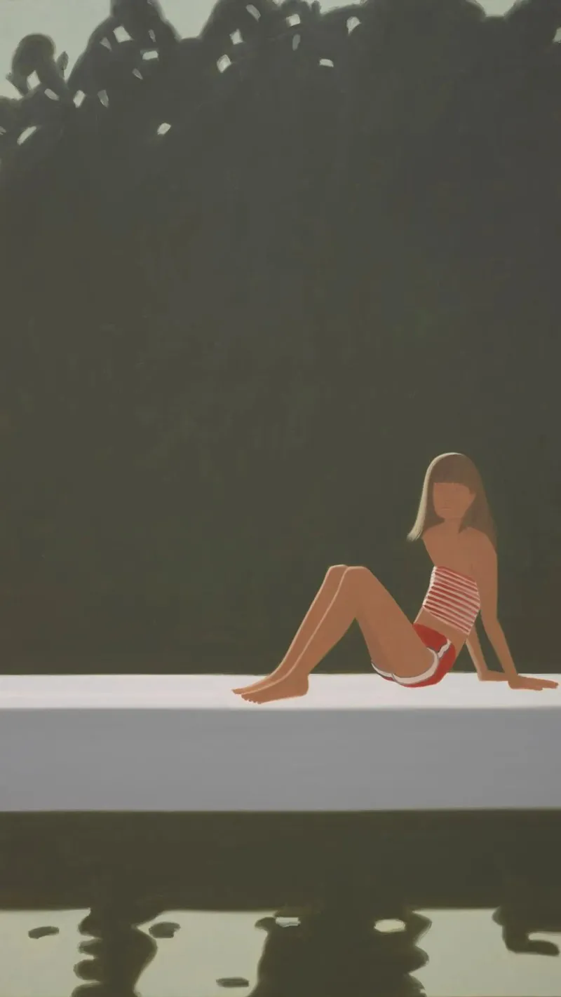 Alex Katz Tracy on the Raft at 730 poster with plastic frame by Marcobarshop
