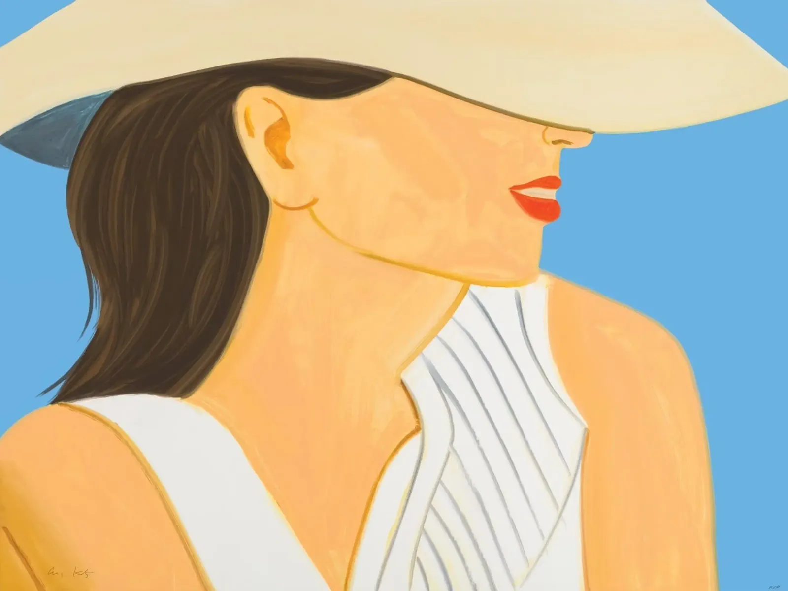 Alex Katz Vivien con cappello poster da Marcobarshop