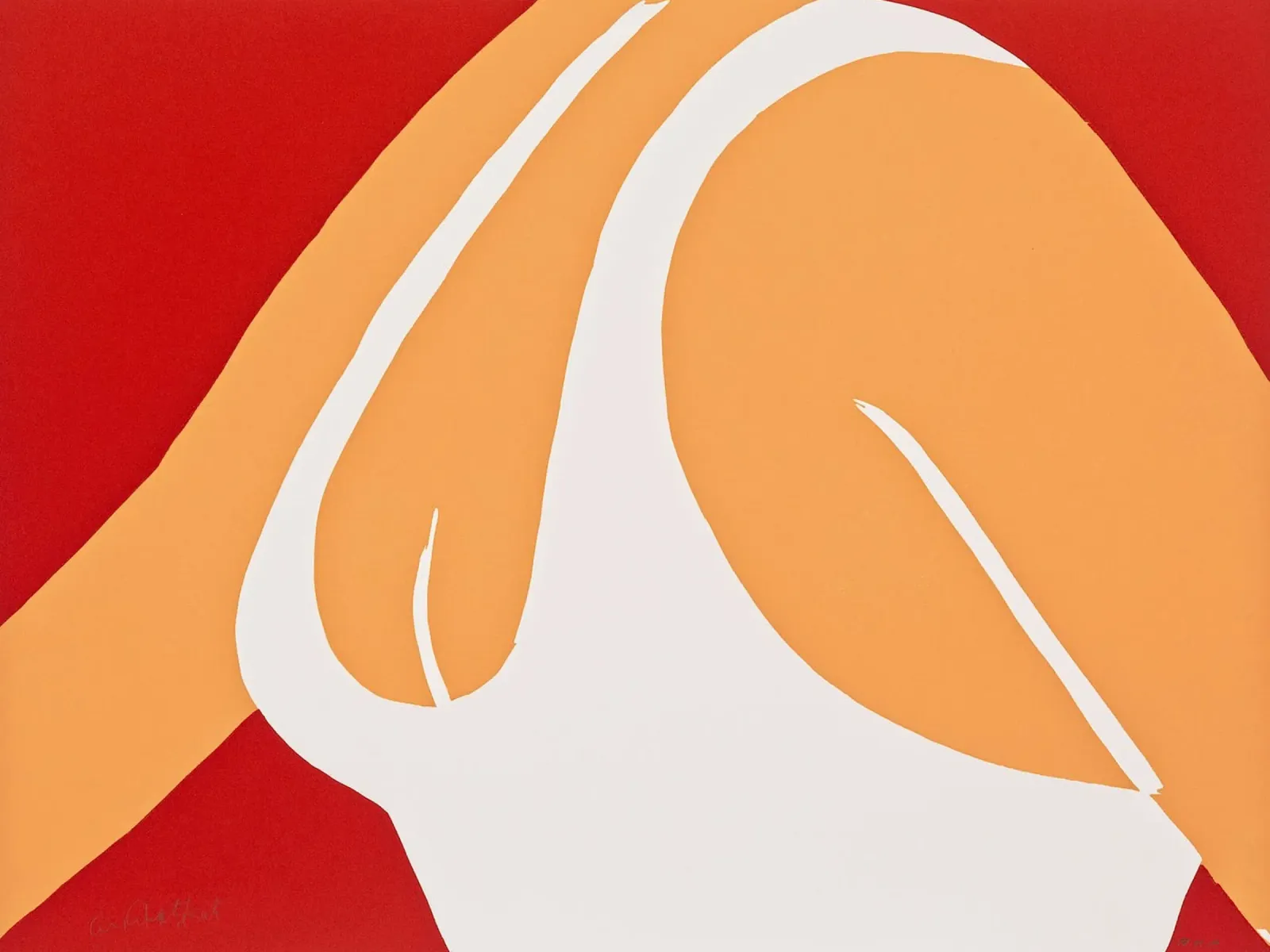 Alex Katz Ragazza della Cola Rossa tela con Cornice a cassetta da Marcobarshop
