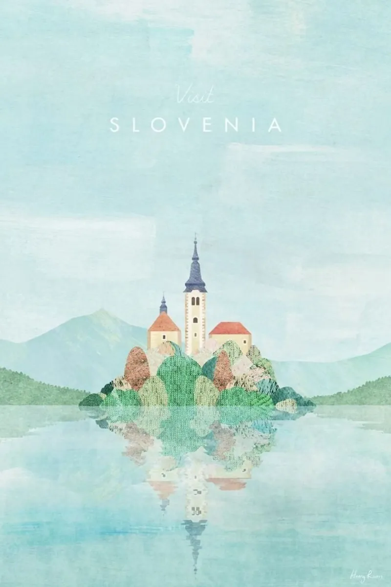 viaggio isola riflessione poster con telaio in alluminio da unyil shope