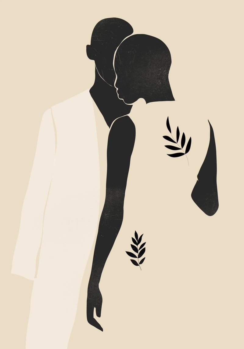 Minimal Abstract Art Couple poster by ThingDesign