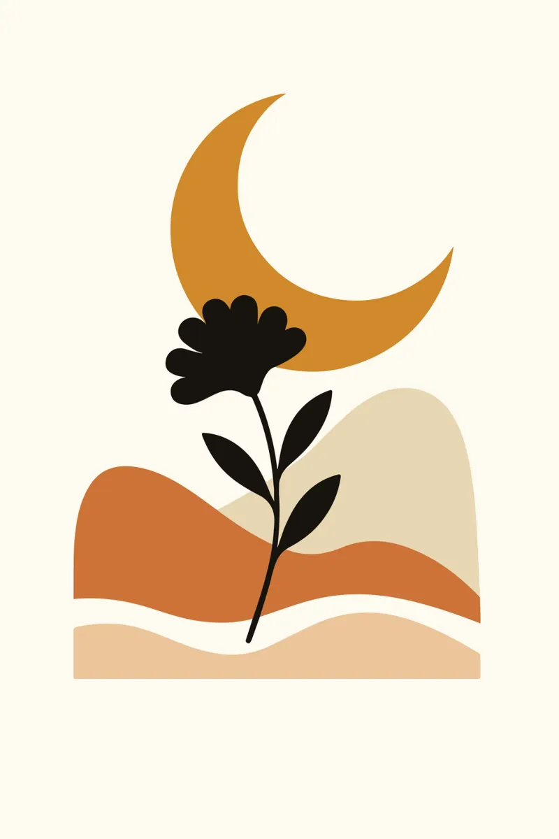 Crescent Moon Bloom tela con Cornice a cassetta da LisaArtes