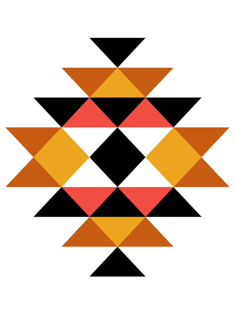 Aztec Pattern canvas with Floater frame by Mariel Toigo