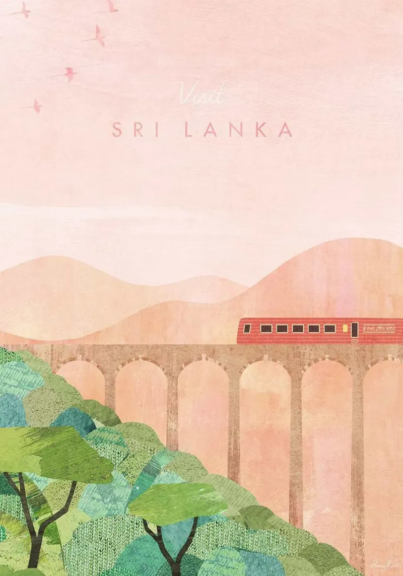 visita in treno dello sri lanka poster con telaio in plastica da unyil shope