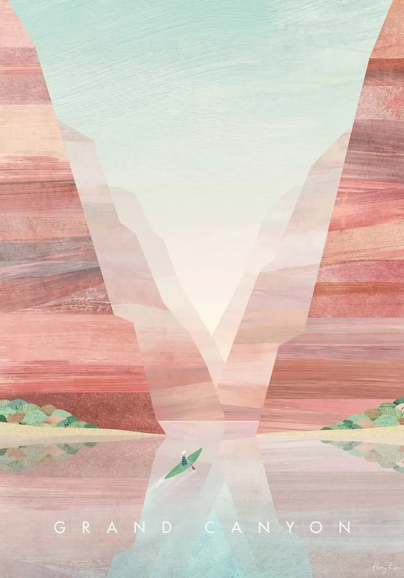 Esplorazione del Grand Canyon in tutta tranquillità poster con telaio in alluminio da unyil shope