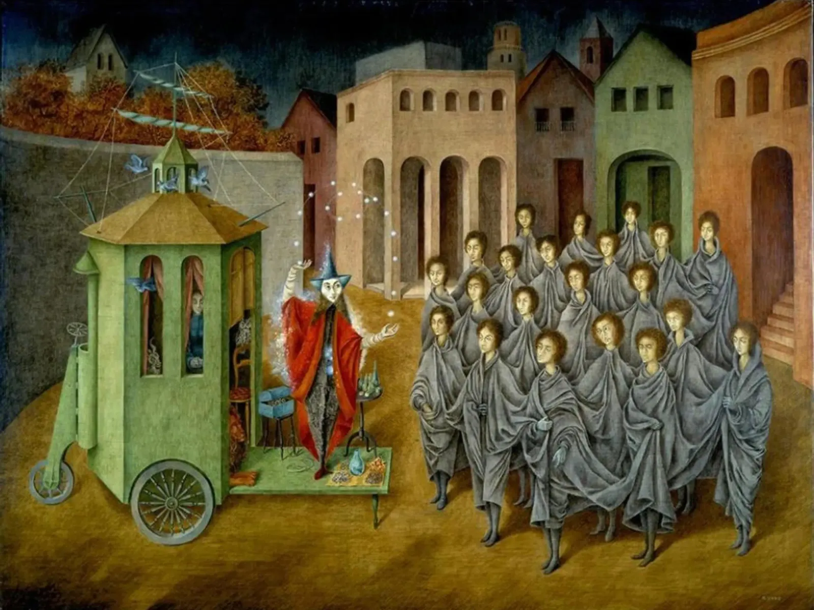 Remedios Varo Der Gaukler (Der Magier) Poster von Kunze Gallery