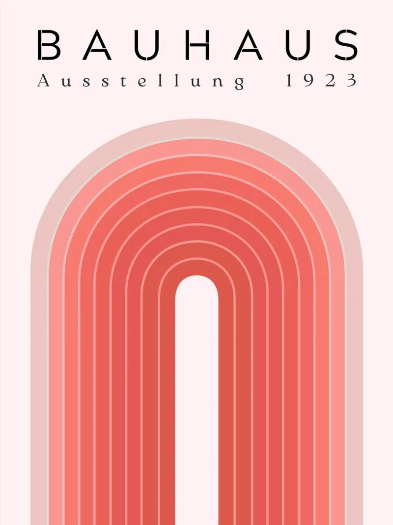 Poster Bauhaus - Arco geometrico 1923 poster con telaio in legno da Studio Vibe