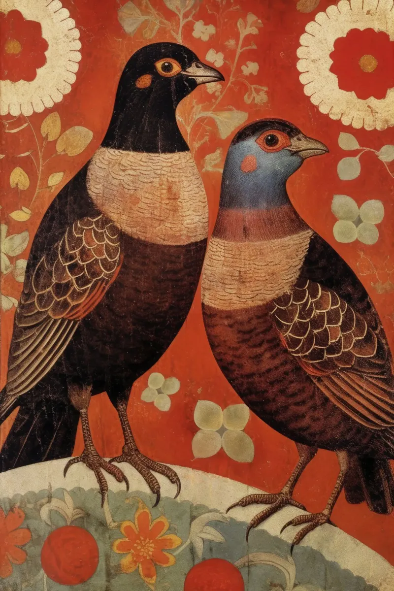Nostalgic Birds tela con Cornice a cassetta da treechild