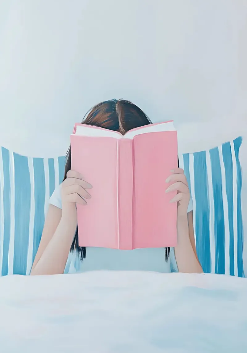 Lectura en la cama - Acogedor Book Lover Art Print poster de vintagepod