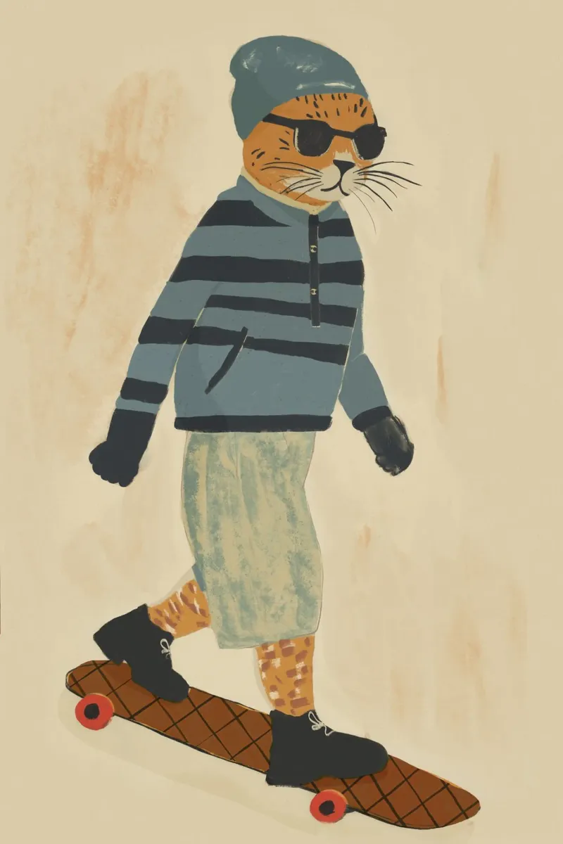 Skating Tiger hahnemühle by treechild