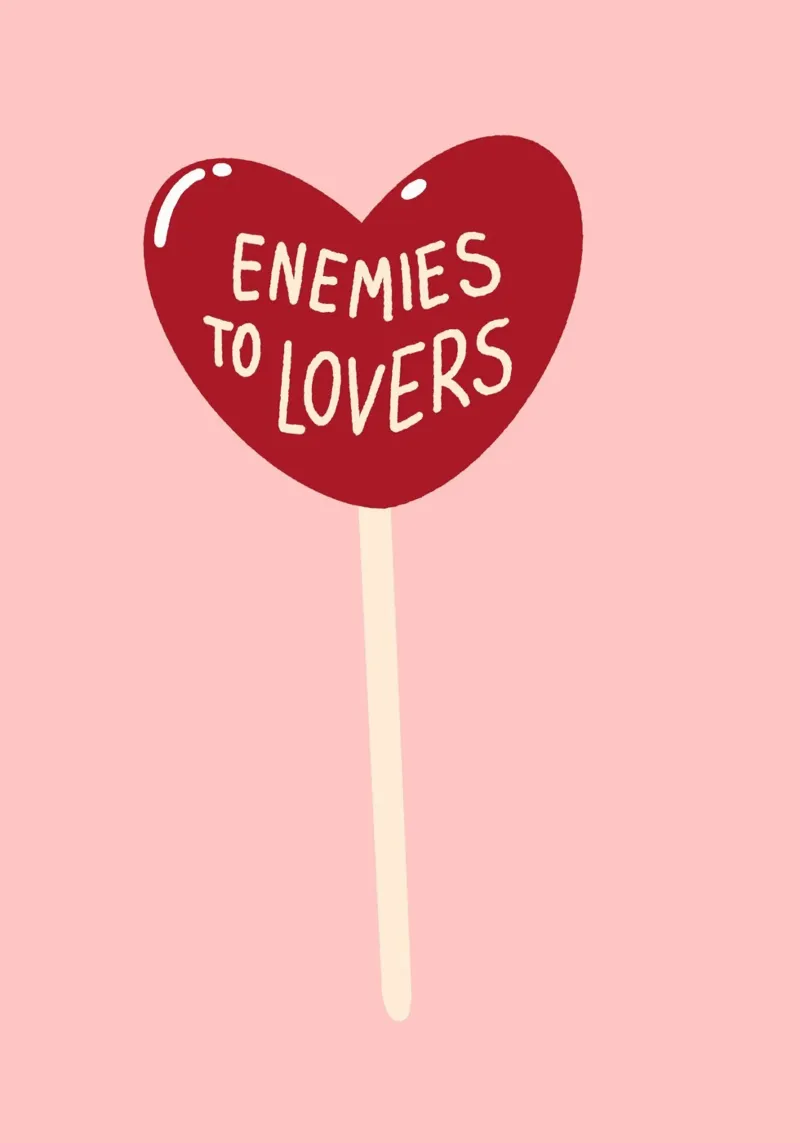 Enemies to Lovers - Romance Trope Pop Art Print canvas with Floater frame by vintagepod