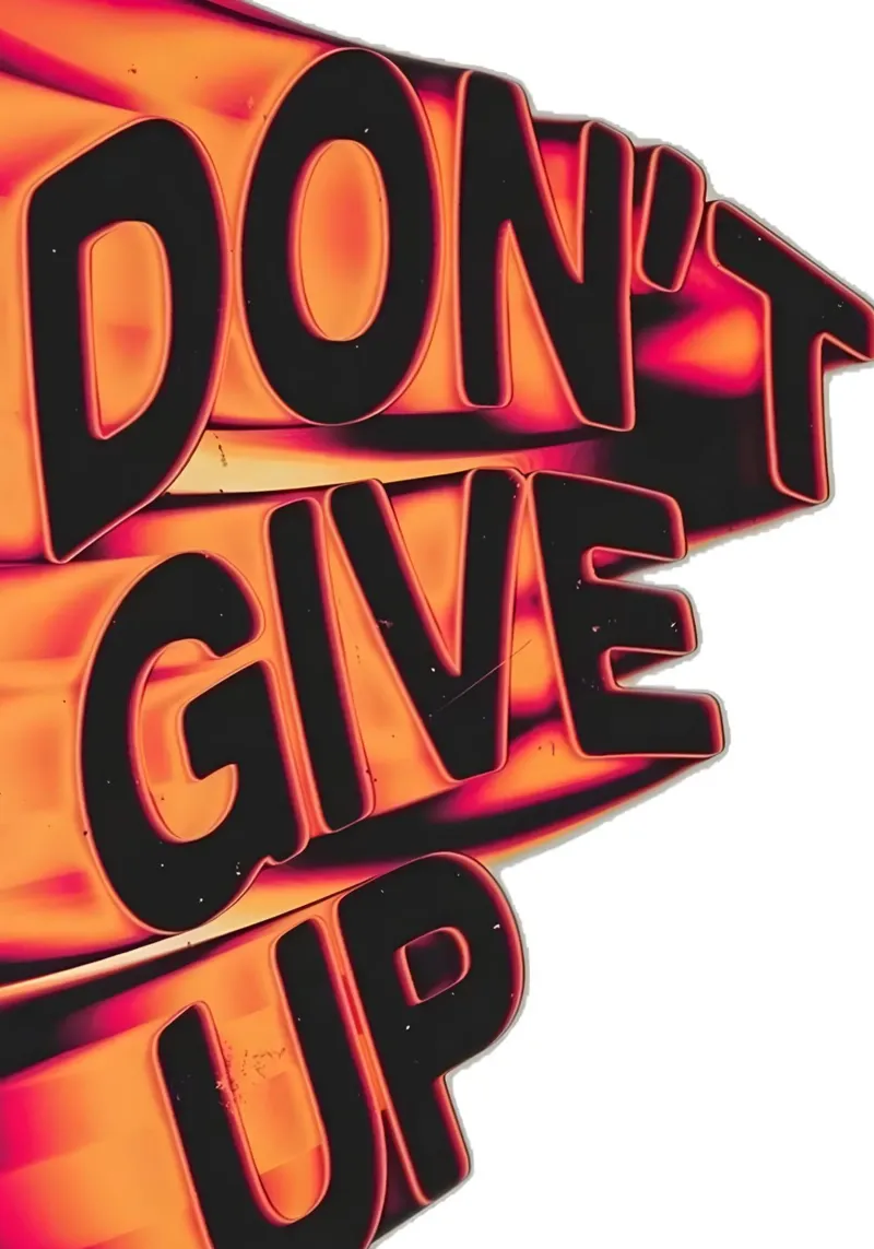 "DONT GIVE UP" poster da Type & Tape