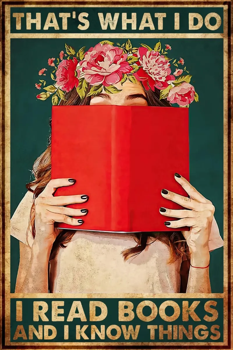 I Read Books and I Know Things canvas with Floater frame by Oliver Ethan