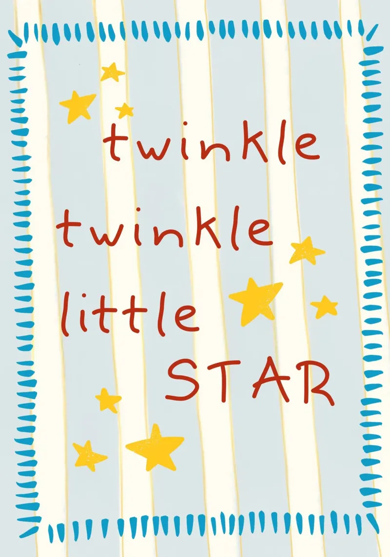 Stampa d'arte per la cameretta Twinkle Twinkle Little Star tela con Cornice a cassetta da vintagepod