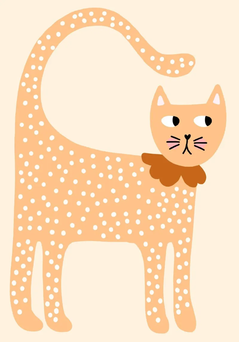Chat mignon à pois - Minimalist Nursery Art poster de vintagepod