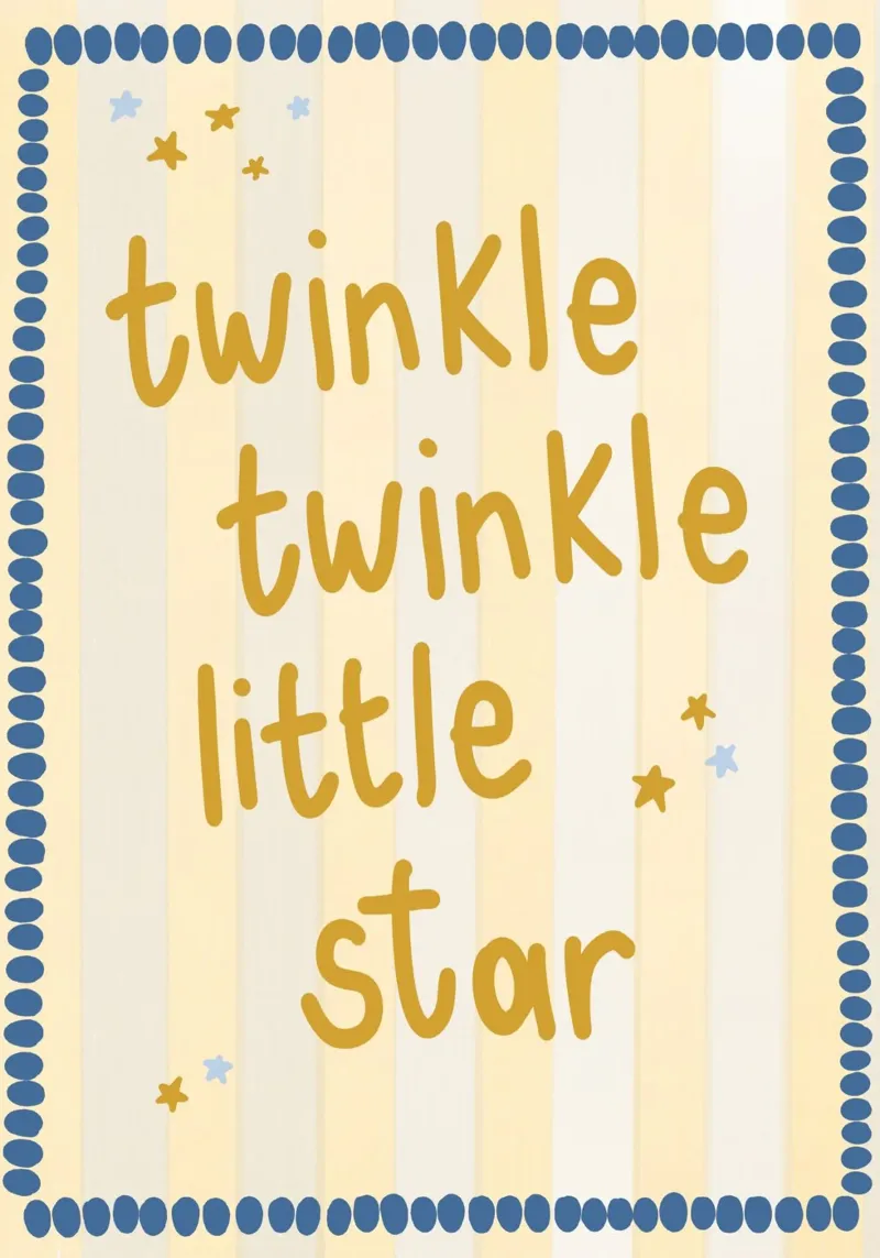 "Stampa d'arte per la cameretta "Twinkle Twinkle Little Star tela con Cornice a cassetta da vintagepod