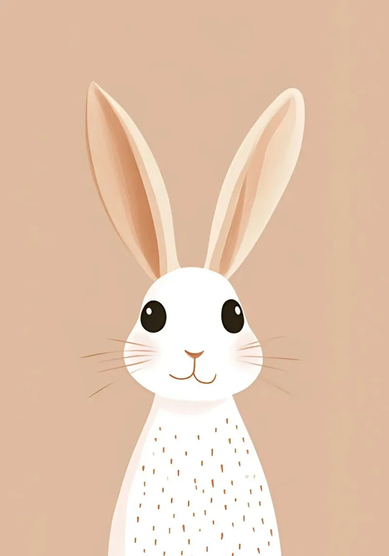 Cute Rabbit with Big Ears - Minimalist Nursery Art canvas with Floater frame by vintagepod