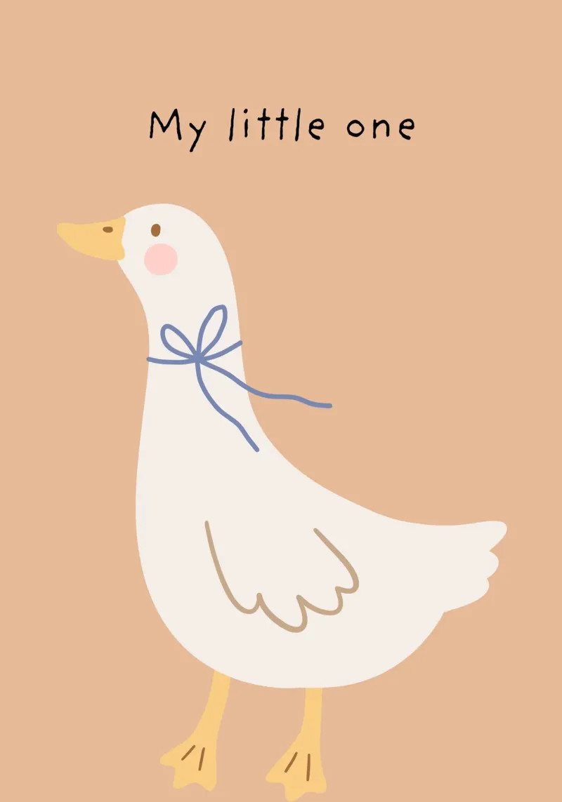 "My Little One" Duck Art Print - Nursery Decor canvas with Floater frame by vintagepod