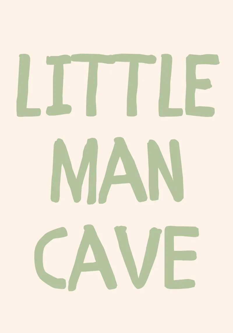 Stampa della citazione "Little Man Cave" - Decorazione per la camera dei ragazzi poster da vintagepod