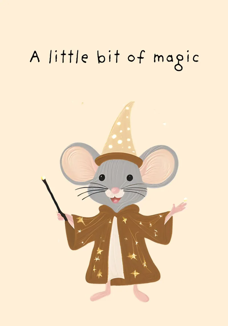 Cute Wizard Mouse Art Print - Magical Nursery Decor canvas with Floater frame by vintagepod