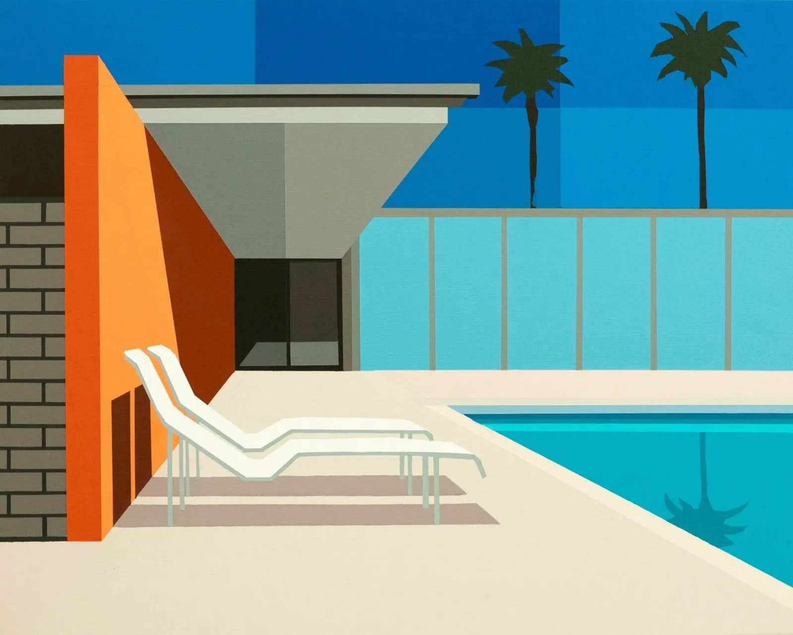 California Pool poster con telaio in plastica da Leonard Barreiro
