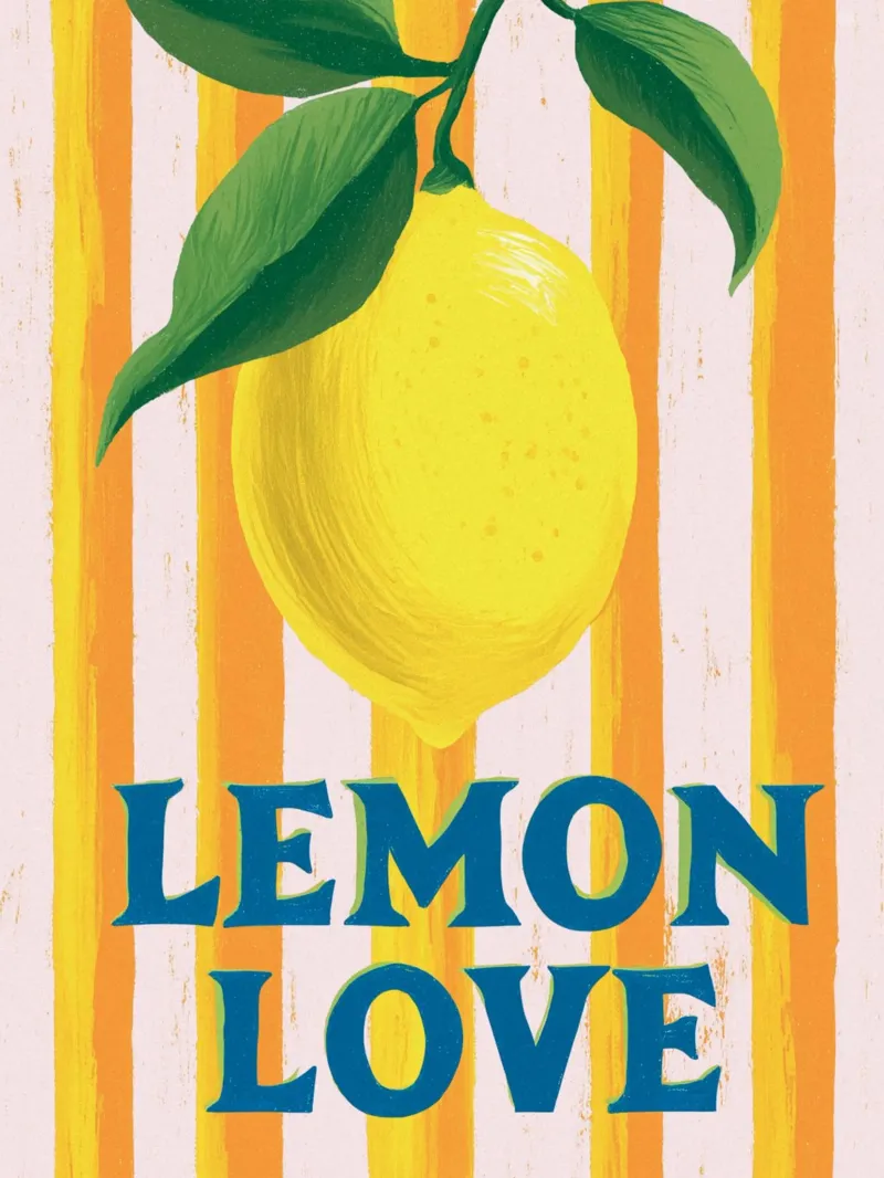Amore al limone con le strisce poster da Carinaprint