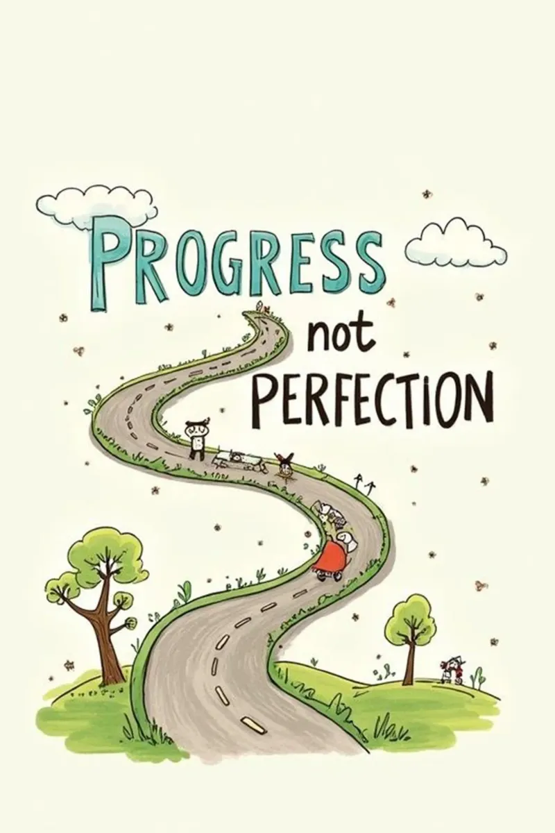 progresso non perfezione poster con telaio in plastica da art quots shop