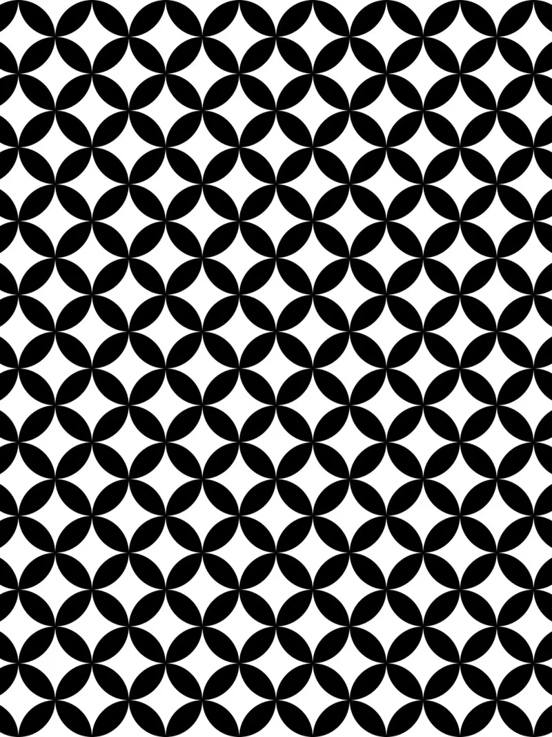 Modello floreale geometrico minimale 2 | Nero su bianco pellicola backlit da Beauty in Simplicity