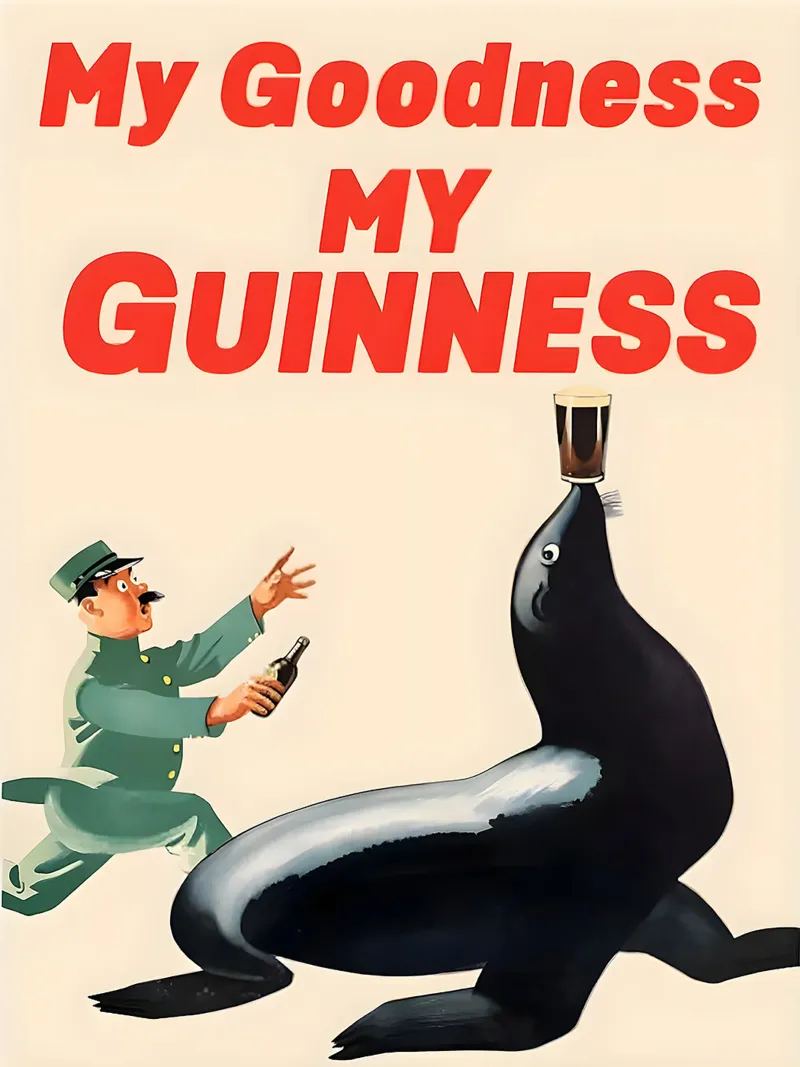 sigillo pinta di birra bicchiere di birra zookeeper poliziotto poster con telaio in alluminio da Rick Thompson