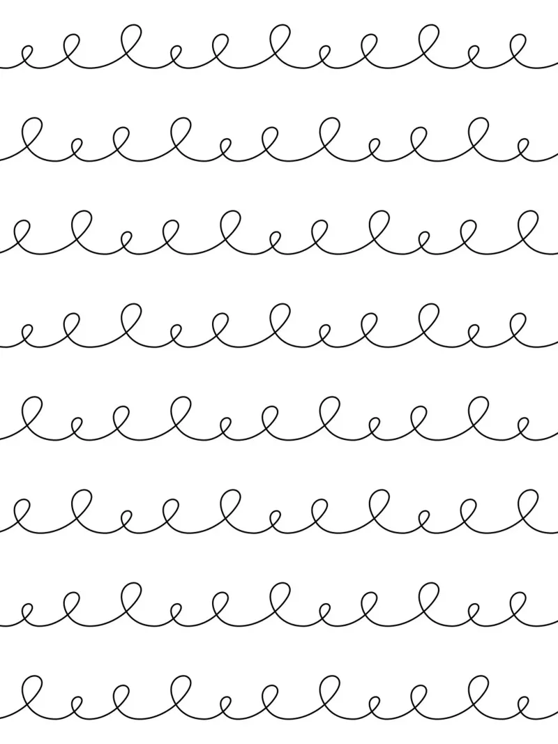 Minimal Geometric Looping Lines Zeichnung | Schwarz auf Weiß Hahnemühle von Beauty in Simplicity