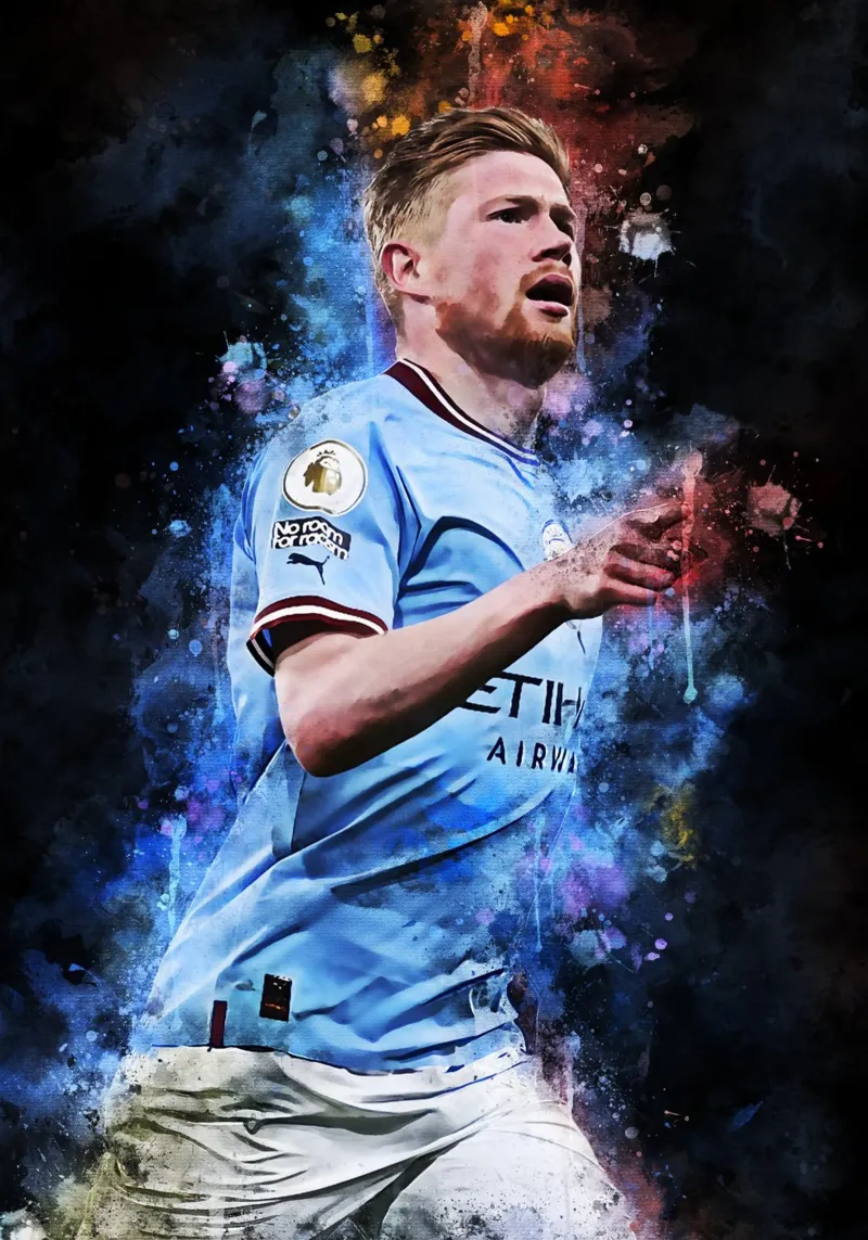 Kevin De Bruyne poster con telaio in legno da MasterInkArt