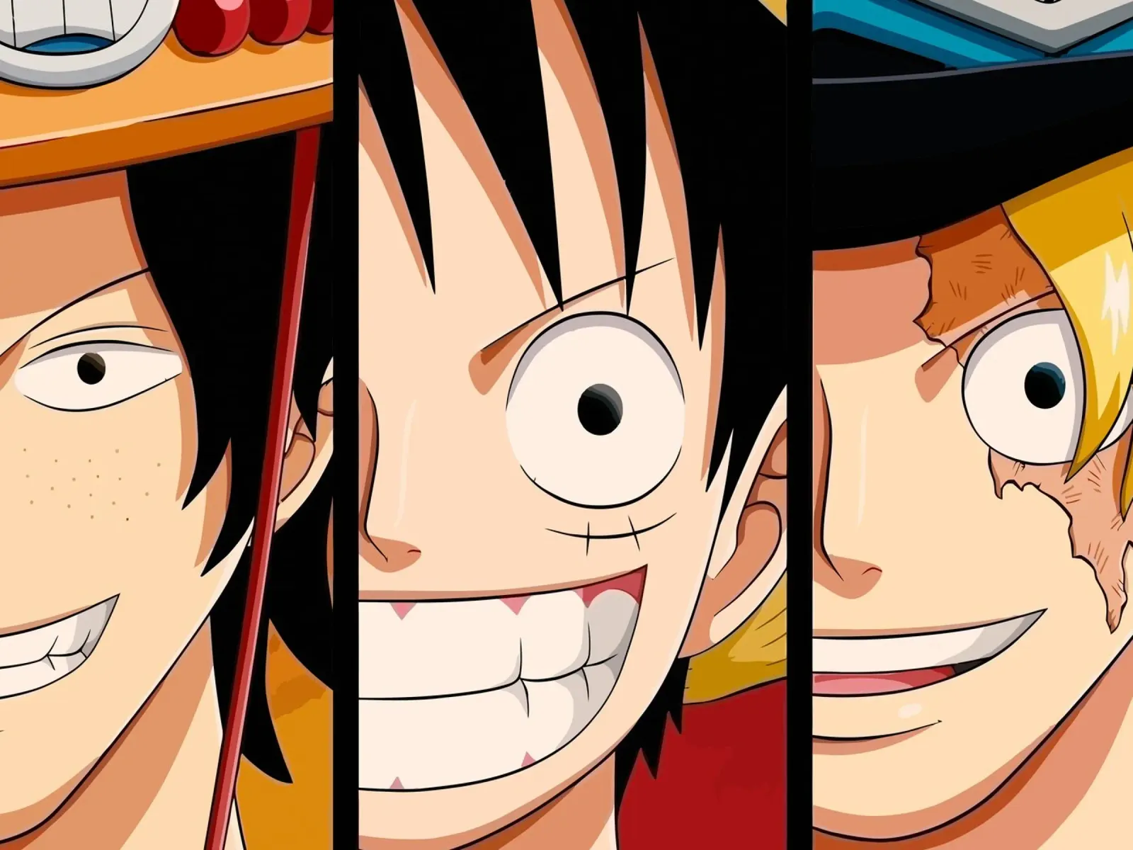 Luffy, Ace and Sabo One Piece poster con telaio in plastica da Dumery Art