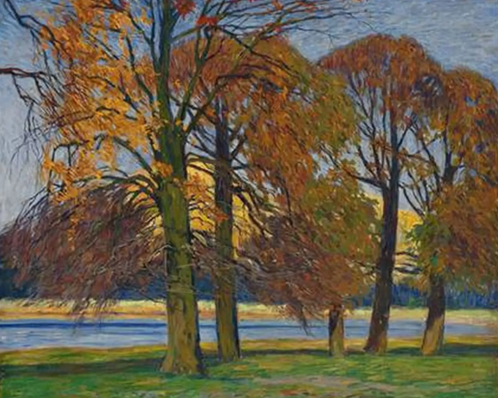 alberi in autunno poster con telaio in alluminio da iding store