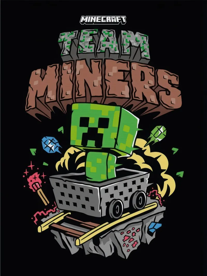 minatori della squadra minecraft poster con telaio in alluminio da mix mate