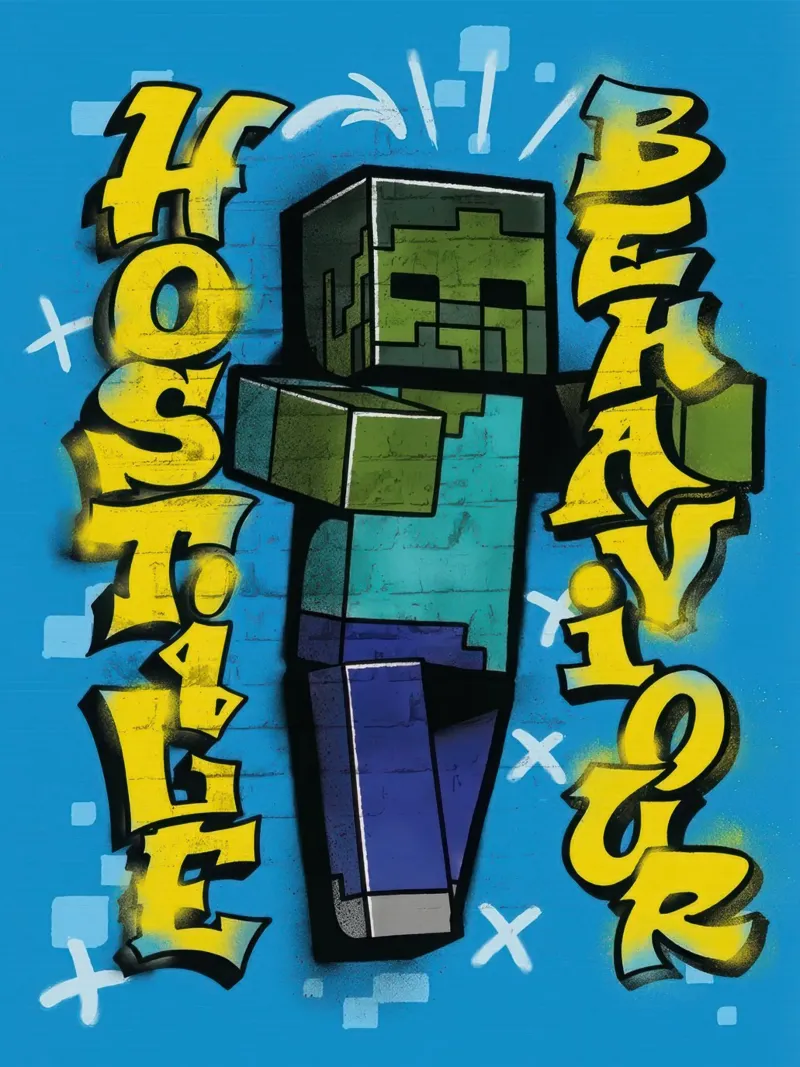 minecraft hostige behaviour canvas with Floater frame by mix mate