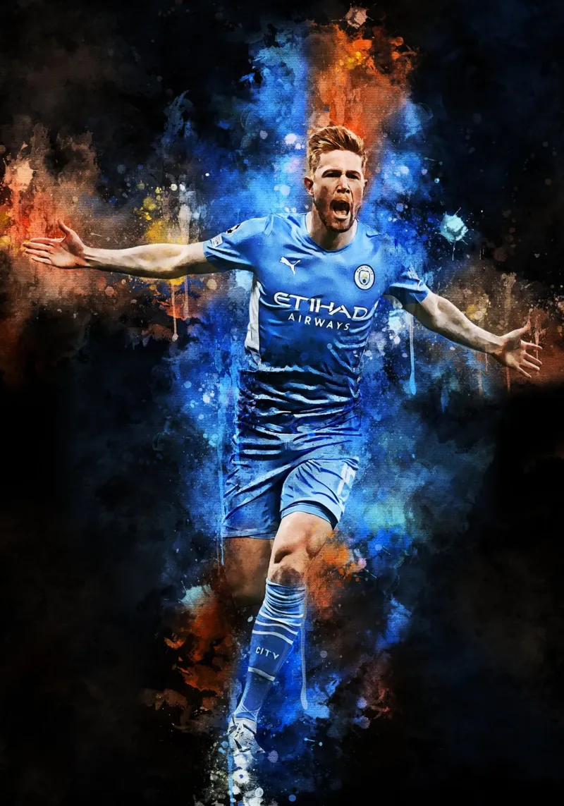 Kevin De Bruyne poster con telaio in plastica da MasterInkArt