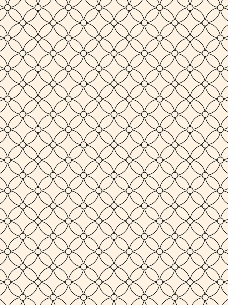 Minimal Geometric Simple Flowers Pattern | Black on Ivory acrylic glass by Beauty in Simplicity