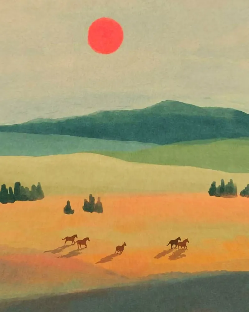 trees open field shadows poster con telaio in alluminio da Good days