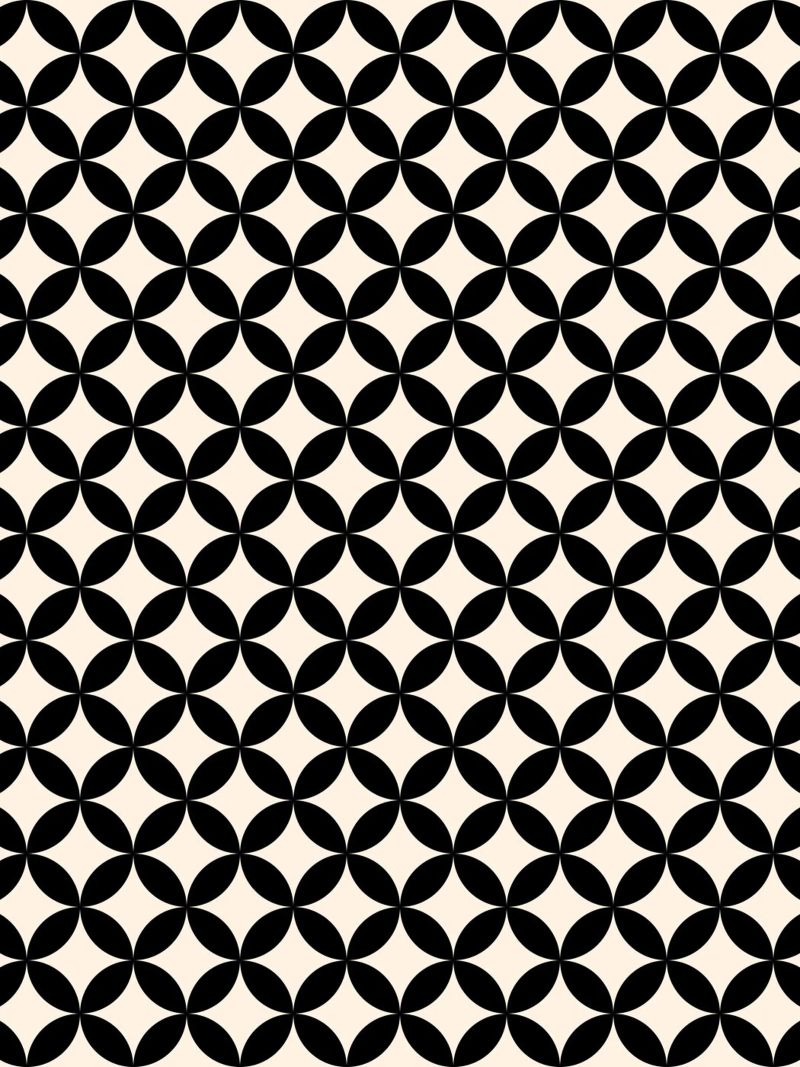 Minimal Basic Geometric Flower Pattern 2 | Nero su avorio pellicola backlit da Beauty in Simplicity