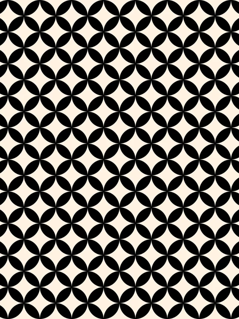 Minimal Basic Geometric Flower Pattern 2 | Nero su avorio poster da Beauty in Simplicity