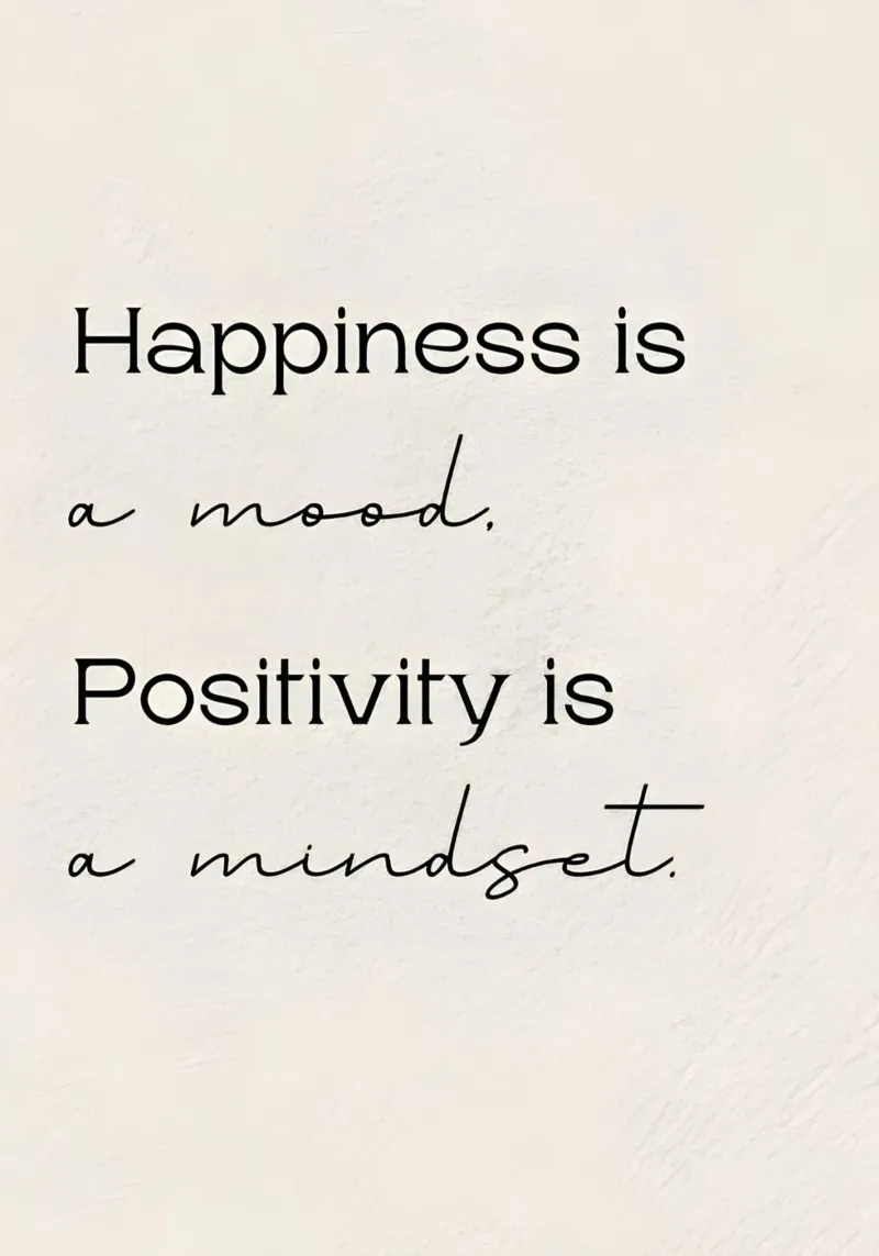 Happiness a mood poster con telaio in plastica da Type & Tape