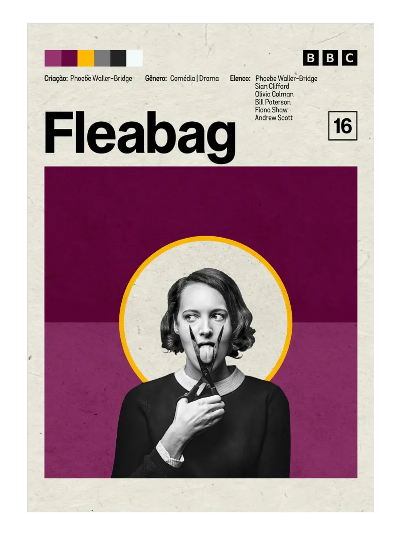 Minimalist Movie Action Fleabag canvas with Floater frame by jhomekhonde